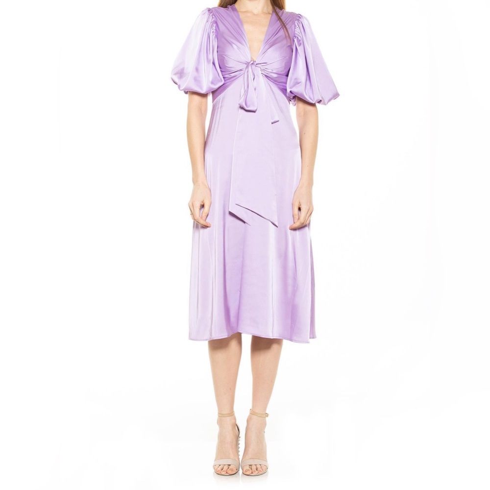 Puff sleeve midi dress